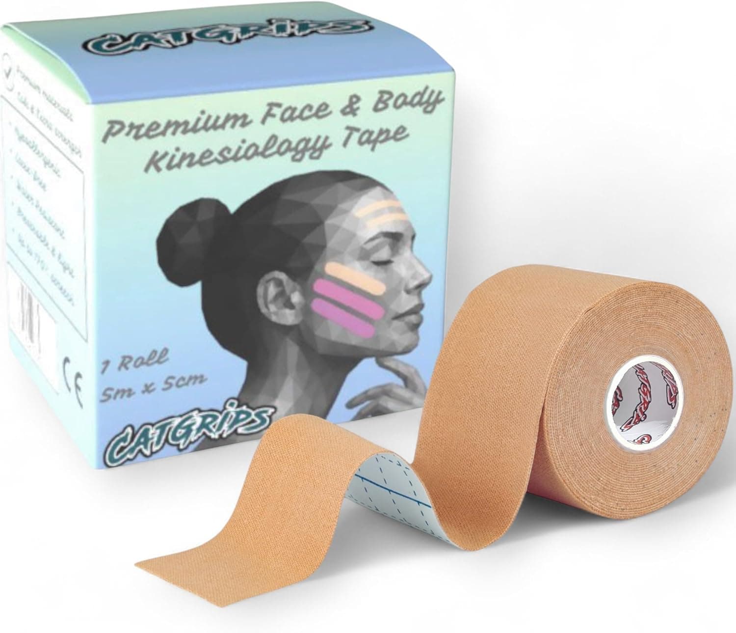 Face Tape Kinesiotape Facial Beige — CatGrips