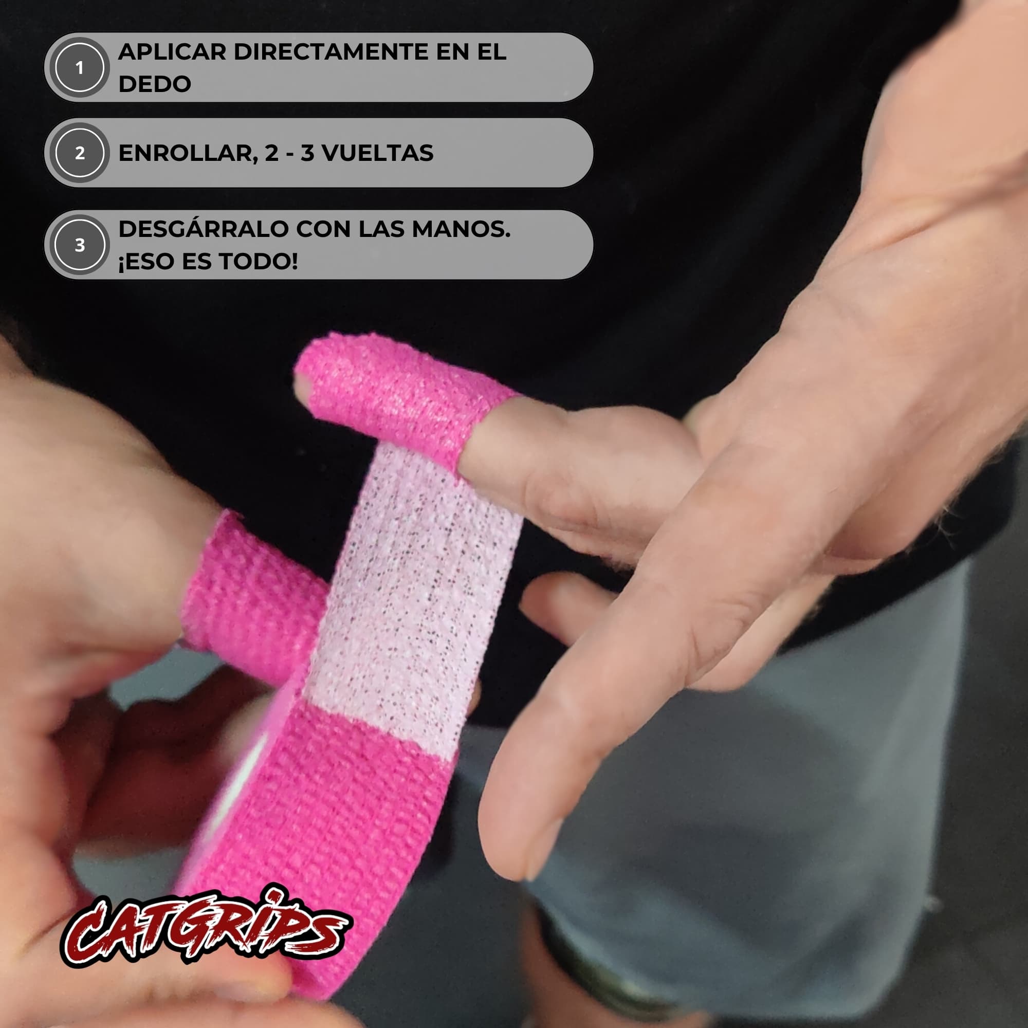 CatGrips Tape CrossFit — aplicación profesional en dedos y muñecas